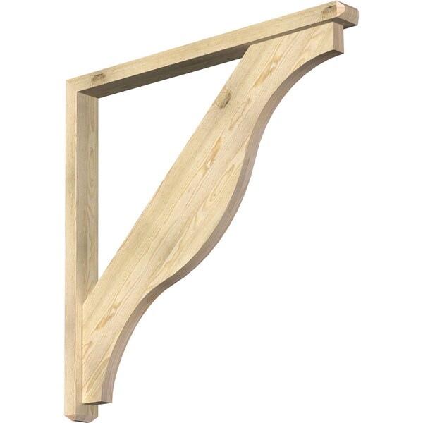 Ekena Millwork Funston Craftsman Rough Sawn Bracket w/ Offset Brace, Douglas Fir, 4"W x 44"D x 44"H BKT0402X44X44FST04RDF - main